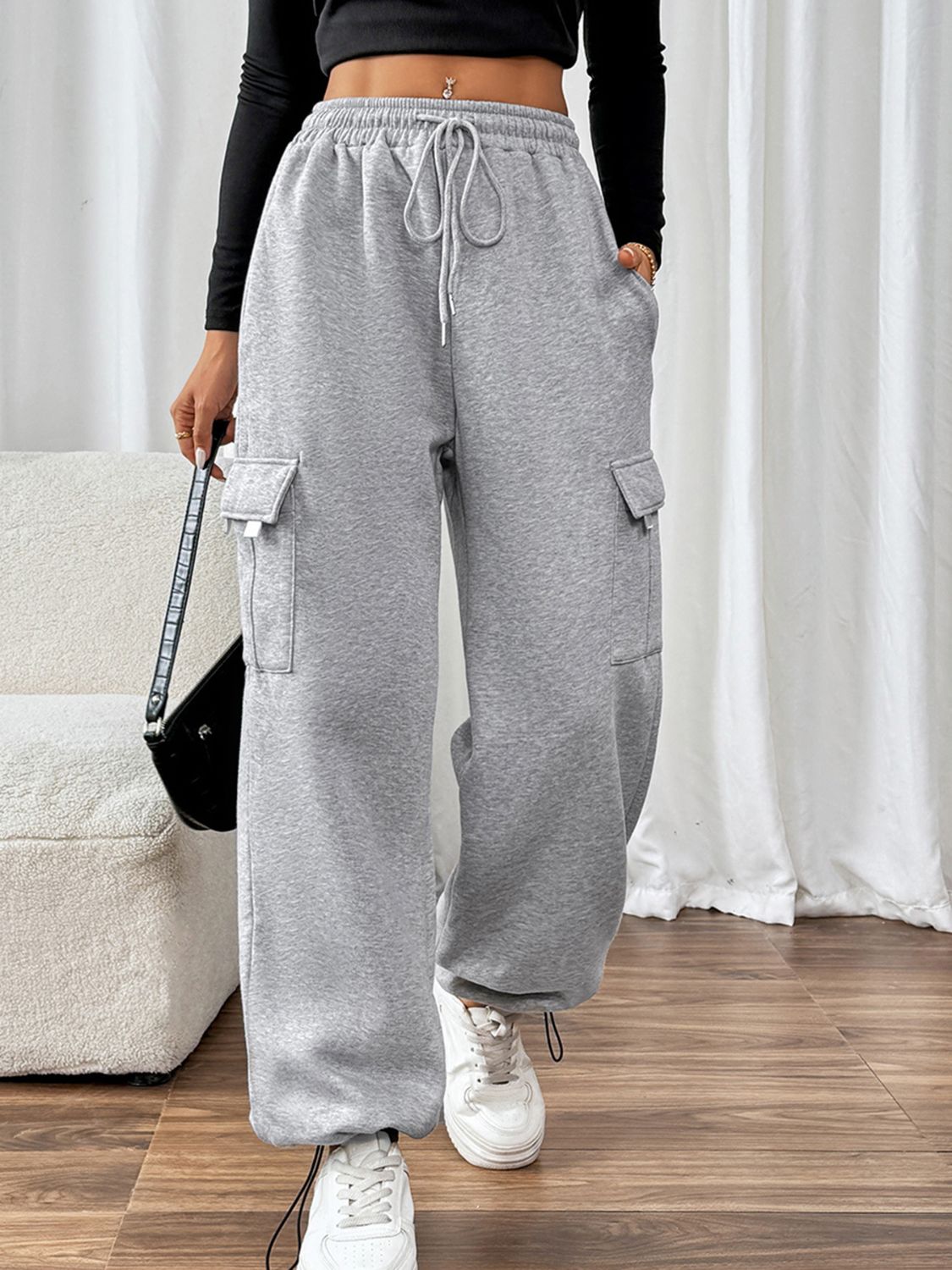 Perfee Drawstring Elastic Waist Joggers with Pockets – Selahflow