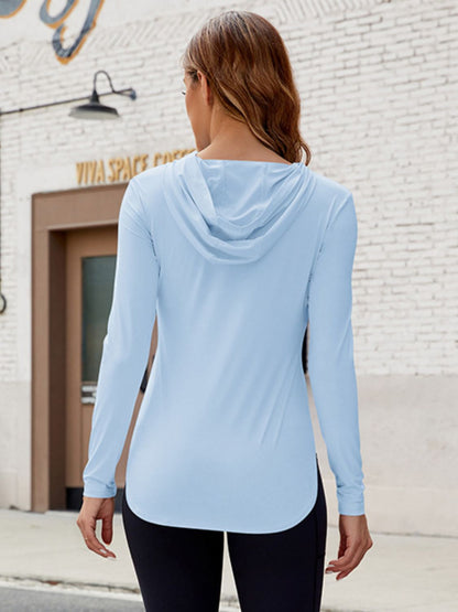 Long Sleeve Hooded Active Top