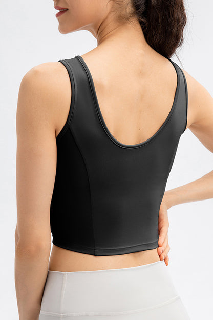 Round Neck Wide Strap Active Tank