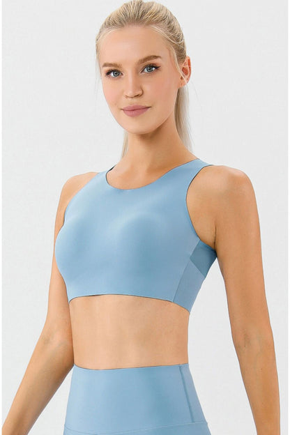 Round Neck Wide Strap Active Bra