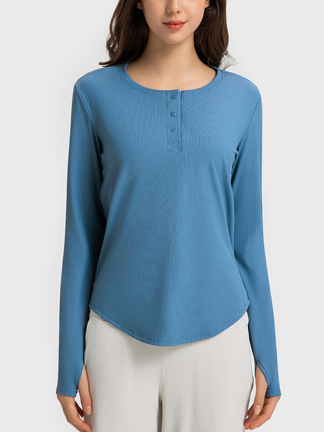 Millennia Round Neck Long Sleeve Sport Top