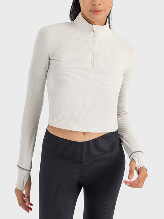 Millennia Mock Neck Half Zip Long Sleeve Sport Top